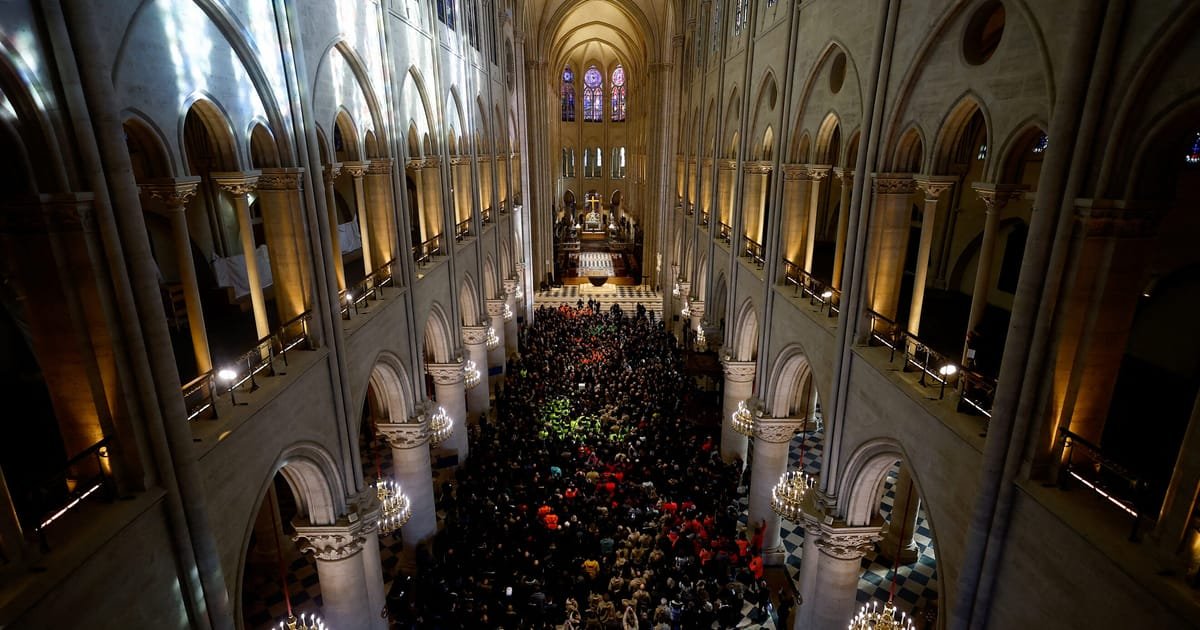 Macron Reveals First Look at Restored Notre-Dame