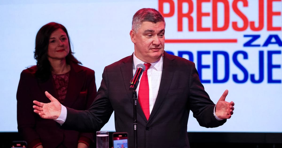 ‘Croatia’s Trump’ Secures First Round Victory in Presidential Election, Heads to Runoff