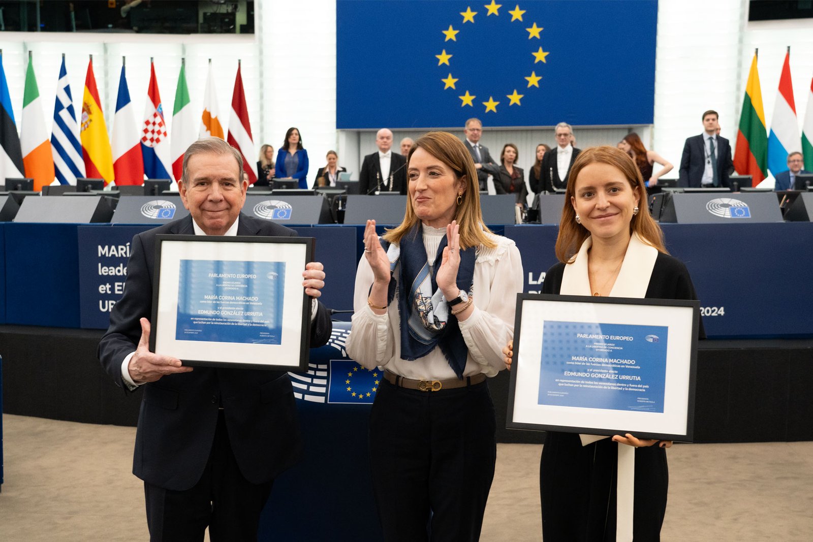 Parliament Awards Edmundo González Urrutia and María Corina Machado the 2024 Sharakov Prize