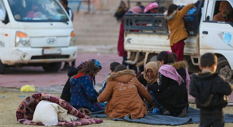 Relief Trucks Bring Food Supplies to Northwest Syria