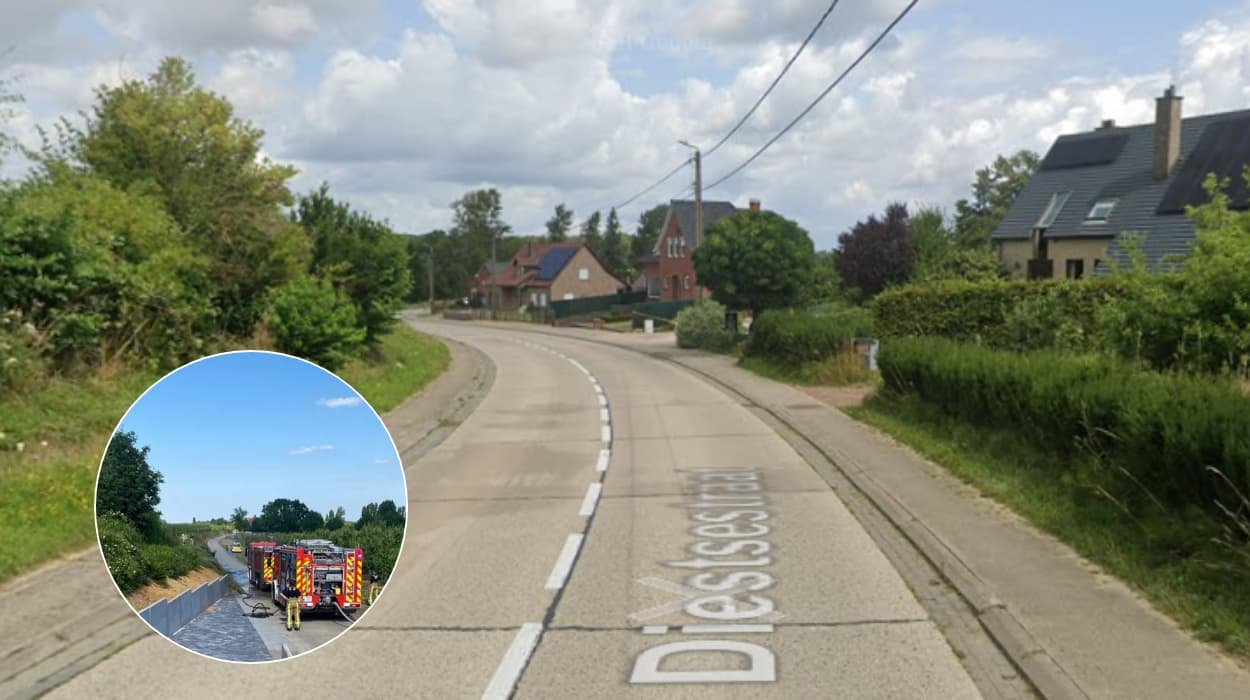 Fire Brigade Extinguishes 50-Meter Roadside Blaze in Waanrode