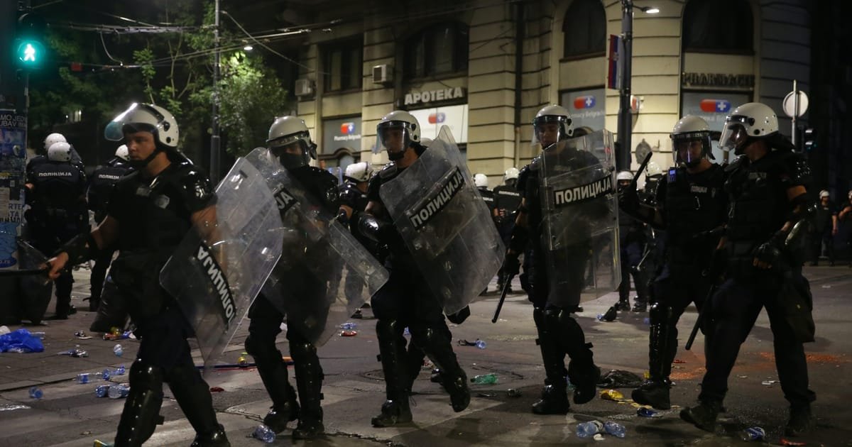 Anti-Government Protesters Clash with Police in Belgrade