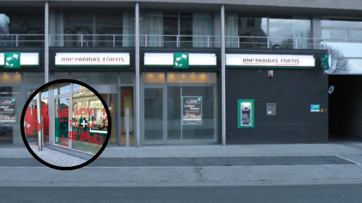 Harelbeke Bank Office Vandalised for 3rd Time, Windows Broken