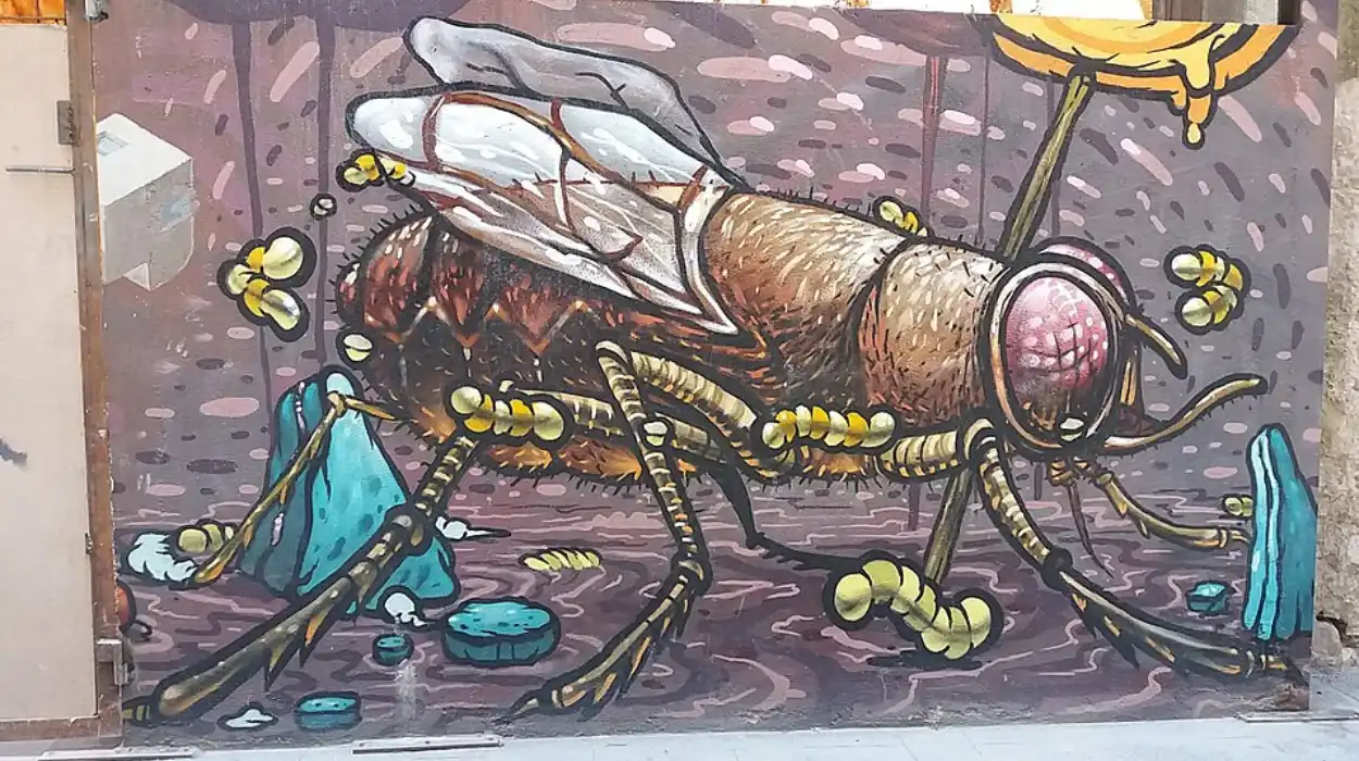 Dzia’s 200m Graffiti Wall in Bonheiden Features 40 Local Insects