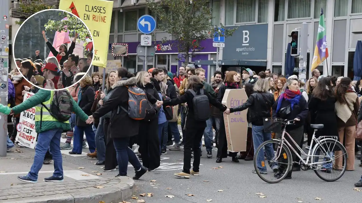 Brussels Teachers Demonstrate Against Glatigny Reforms Before Strike