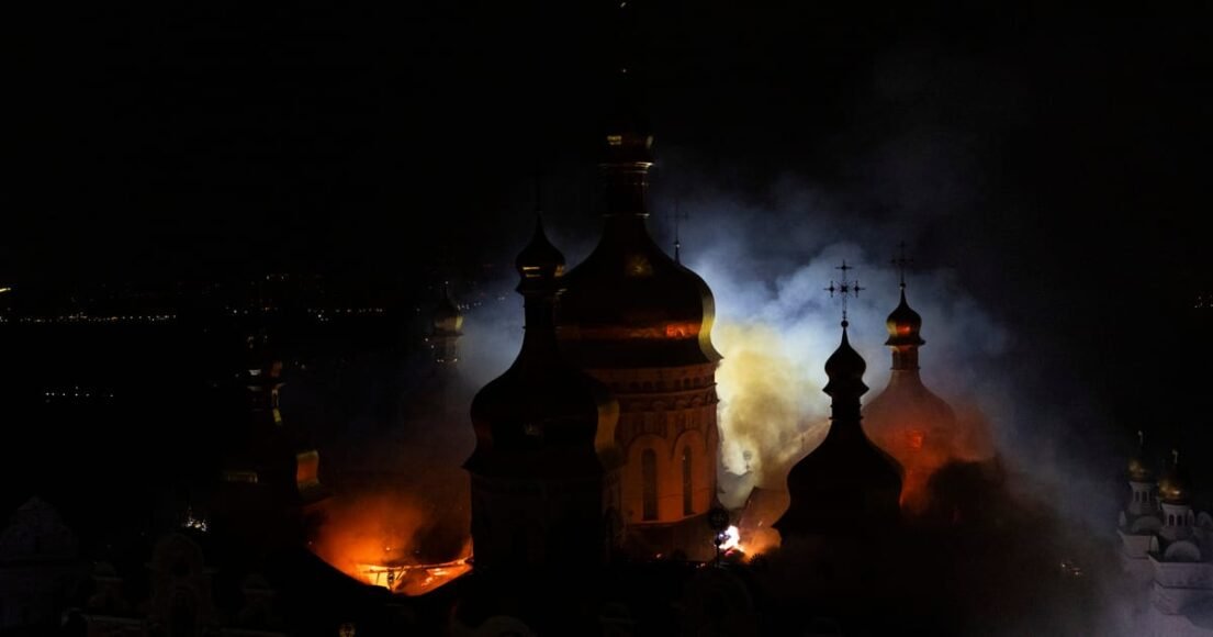Kyiv Cathedral Hit by Russian Drone Strikes Overnight